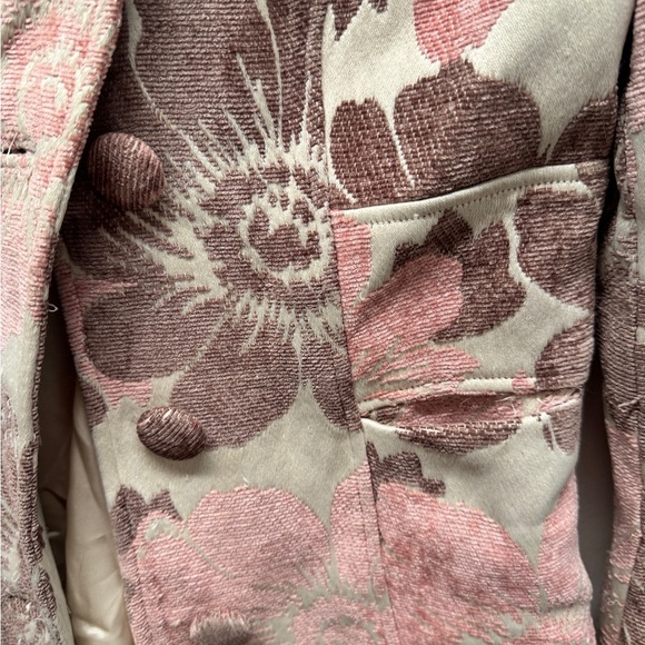 Elevenses Floral Trench Coat in Pink and Brown - Picture 3 of 5